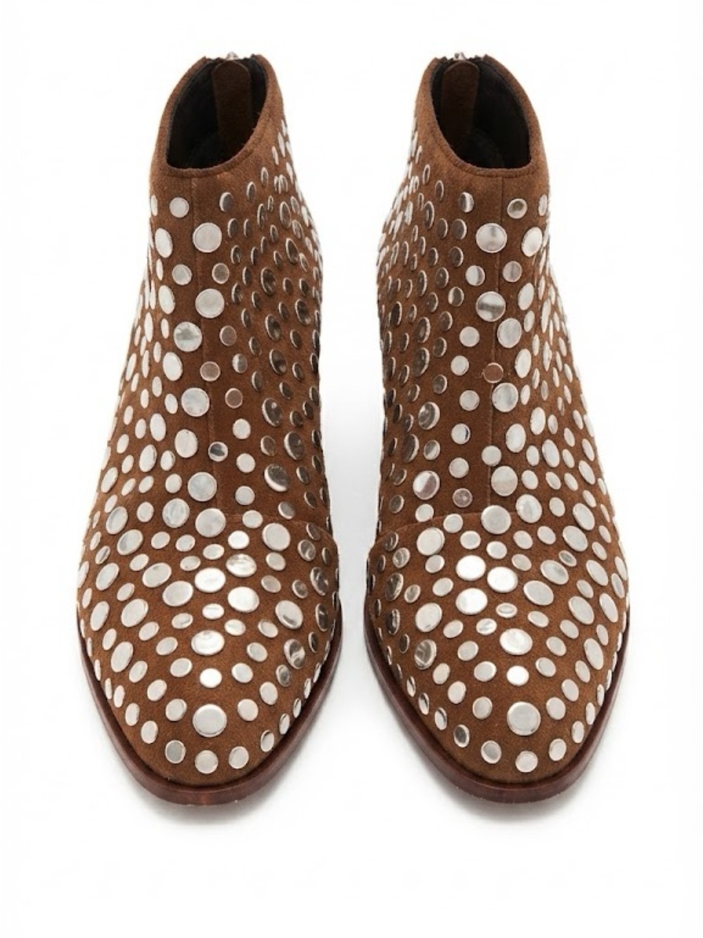 Alexander Wang Brown Studded Suede Ankle Boots - size 40